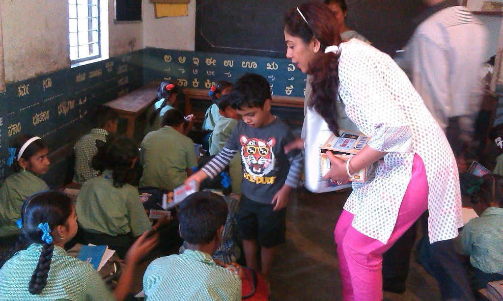 Books dirtibution at Kannada Govt School